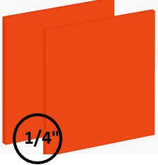 1/4 Orange Acrylic 9x12